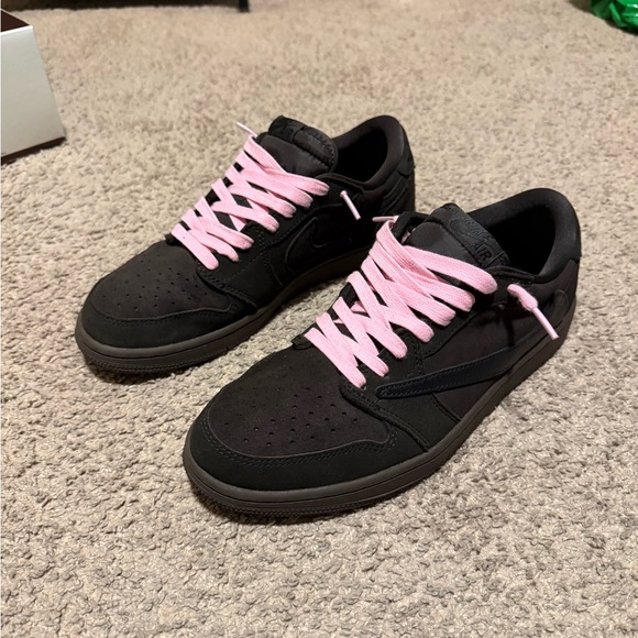Nike Black Sneakers with Pink Laces